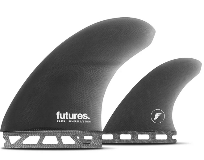 Rasta 3/2 Reverse Fiberglass Twin + 1 Fin Set